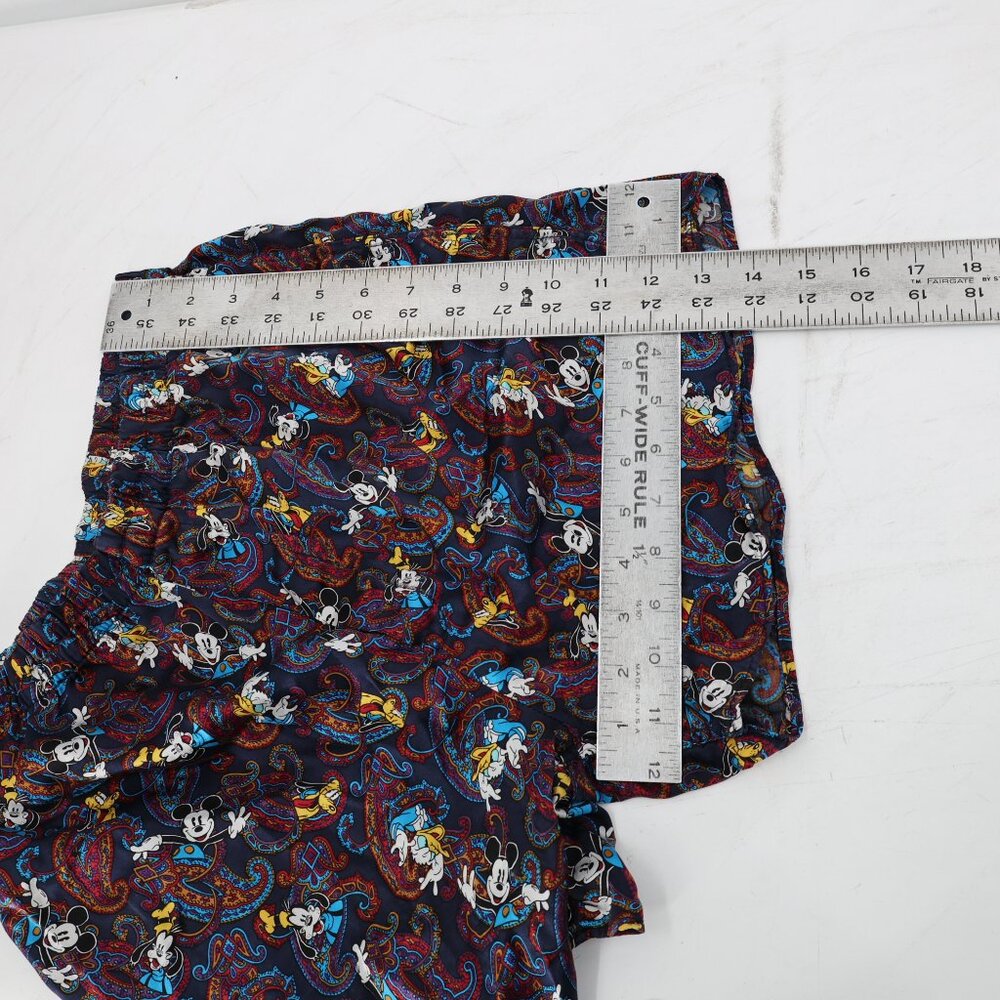 Vintage Disney store Silk Pajama Shorts Medium Goofy Mickey Mouse paisley print - Picture 9 of 9